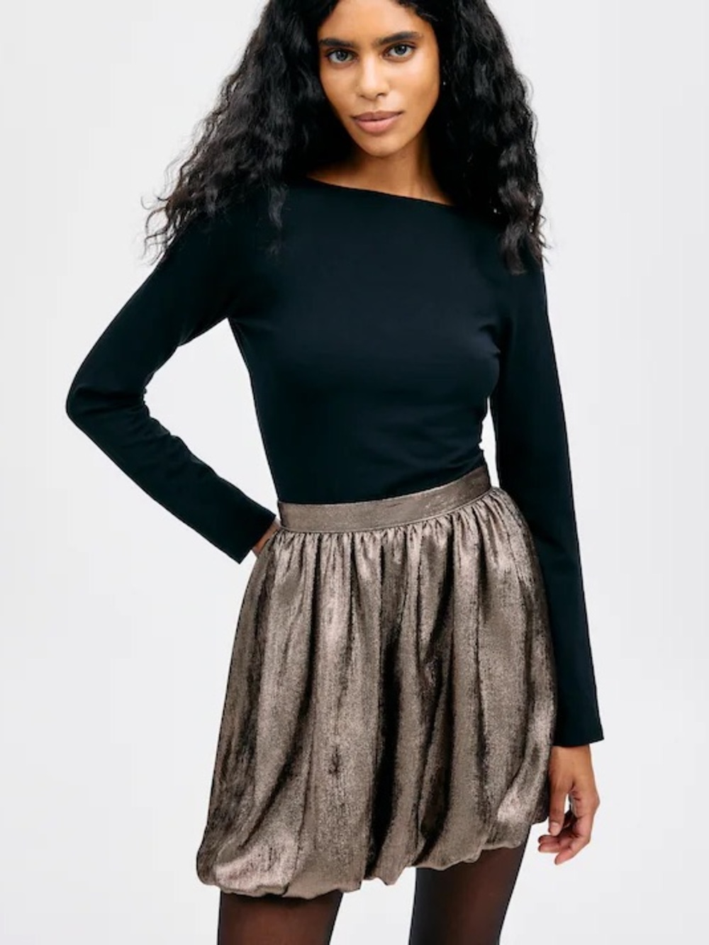 Metallic Bubble Skirt - Shimmery Bronze